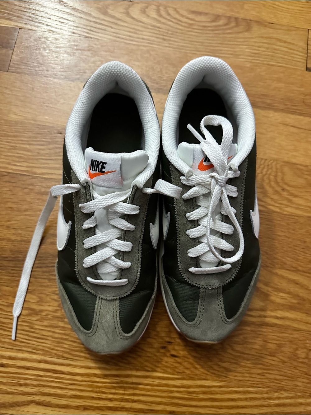 Nike Olive & White Retro Runner Sneakers
